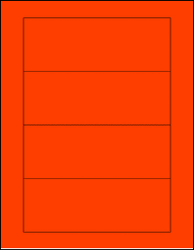 Sheet of 6.5" x 2.375" Fluorescent Red labels