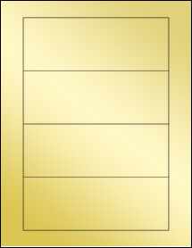 Sheet of 6.5" x 2.375" Gold Foil Inkjet labels