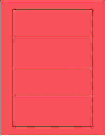 Sheet of 6.5" x 2.375" True Red labels