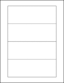 Sheet of 6.5" x 2.375" Standard White Matte labels