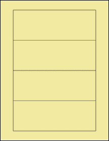 Sheet of 6.5" x 2.375" Pastel Yellow labels