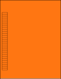 Sheet of 0.75" x 0.27" Fluorescent Orange labels