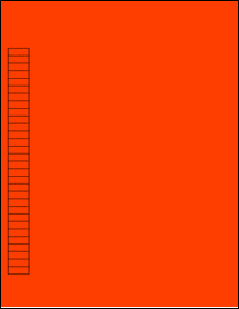 Sheet of 0.75" x 0.27" Fluorescent Red labels