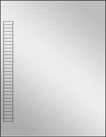 Sheet of 0.75" x 0.27" Silver Foil Laser labels