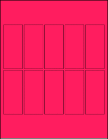 Sheet of 1.5" x 3.5" Fluorescent Pink labels