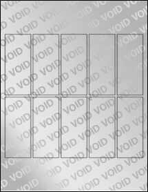 Sheet of 1.5" x 3.5" Void Silver Polyester labels