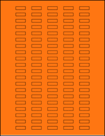 Sheet of 0.79" x 0.25" Fluorescent Orange labels