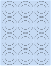 Sheet of 2.5625" x 2.5625" Pastel Blue labels