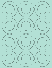 Sheet of 2.5625" x 2.5625" Pastel Green labels