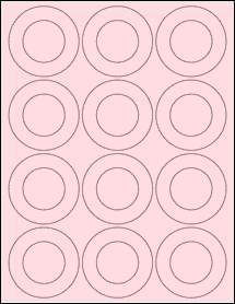 Sheet of 2.5625" x 2.5625" Pastel Pink labels