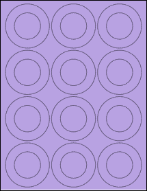 Sheet of 2.5625" x 2.5625" True Purple labels