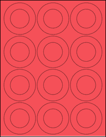 Sheet of 2.5625" x 2.5625" True Red labels