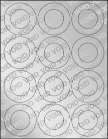 Sheet of 2.5625" x 2.5625" Void Silver Polyester labels