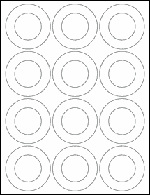 Sheet of 2.5625" x 2.5625" Removable White Matte labels