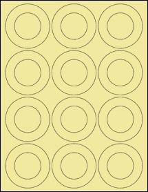 Sheet of 2.5625" x 2.5625" Pastel Yellow labels