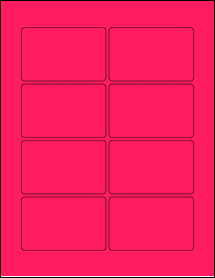 Sheet of 3.375" x 2.125" Fluorescent Pink labels