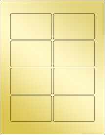 Sheet of 3.375" x 2.125" Gold Foil Laser labels