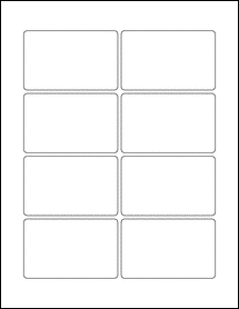 Sheet of 3.375" x 2.125" Removable White Matte labels