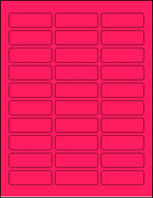 Sheet of 2.4" x 0.8" Fluorescent Pink labels