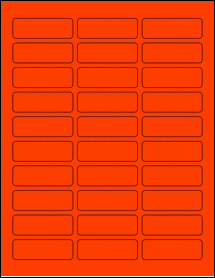 Sheet of 2.4" x 0.8" Fluorescent Red labels