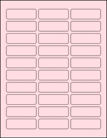 Sheet of 2.4" x 0.8" Pastel Pink labels