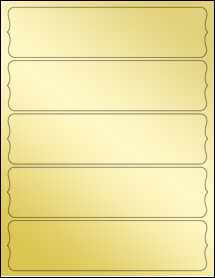 Sheet of 8" x 2" Gold Foil Laser labels