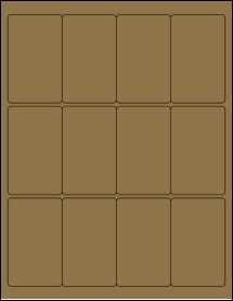 Sheet of 2" x 3.25" Brown Kraft labels