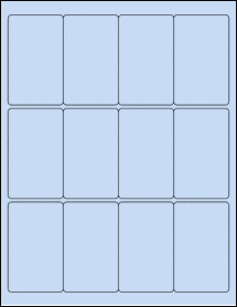 Sheet of 2" x 3.25" Pastel Blue labels