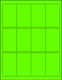 Sheet of 2" x 3.25" Fluorescent Green labels