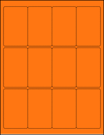 Sheet of 2" x 3.25" Fluorescent Orange labels