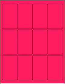 Sheet of 2" x 3.25" Fluorescent Pink labels