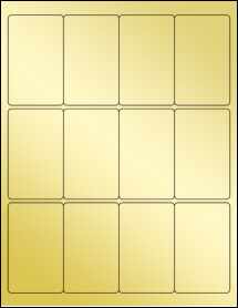 Sheet of 2" x 3.25" Gold Foil Laser labels