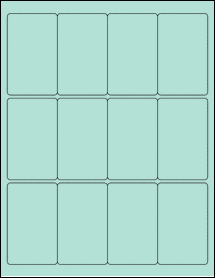 Sheet of 2" x 3.25" Pastel Green labels