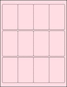 Sheet of 2" x 3.25" Pastel Pink labels