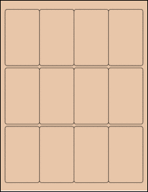 Sheet of 2" x 3.25" Light Tan labels