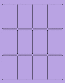 Sheet of 2" x 3.25" True Purple labels