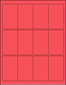 Sheet of 2" x 3.25" True Red labels