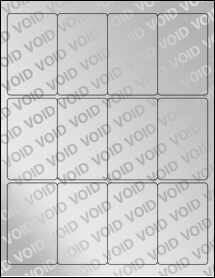 Sheet of 2" x 3.25" Void Silver Polyester labels