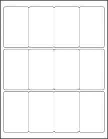 Sheet of 2" x 3.25" Removable White Matte labels