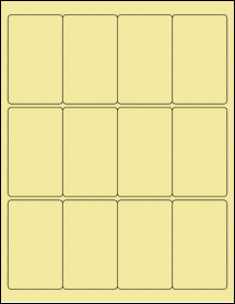 Sheet of 2" x 3.25" Pastel Yellow labels