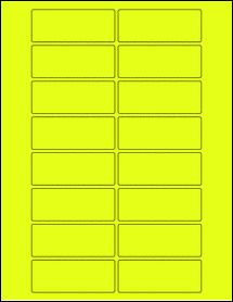 Sheet of 3.0625" x 1.1875" Fluorescent Yellow labels