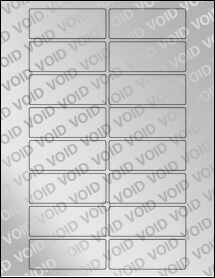 Sheet of 3.0625" x 1.1875" Void Silver Polyester labels