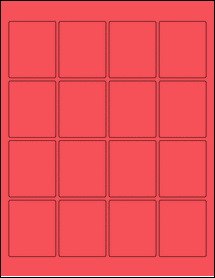 Sheet of 1.875" x 2.25" True Red labels