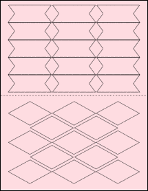 Sheet of 2.5" x 1" Pastel Pink labels