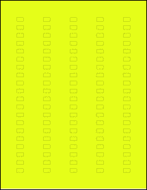 Sheet of 0.4" x 0.225" Fluorescent Yellow labels