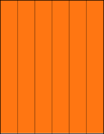Sheet of 1.41666" x 11" Fluorescent Orange labels
