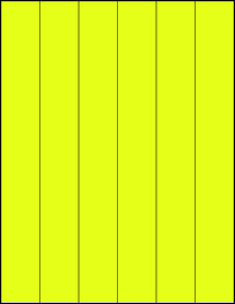 Sheet of 1.41666" x 11" Fluorescent Yellow labels