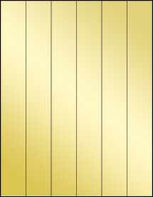 Sheet of 1.41666" x 11" Gold Foil Laser labels