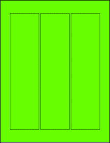 Sheet of 2.25" x 9" Fluorescent Green labels