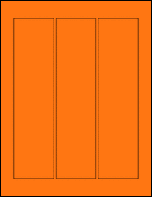 Sheet of 2.25" x 9" Fluorescent Orange labels
